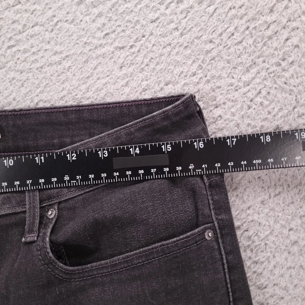 LEVIS 721 Jeans Size 32 High Rise Skinny Faded Black Denim Studded Flames